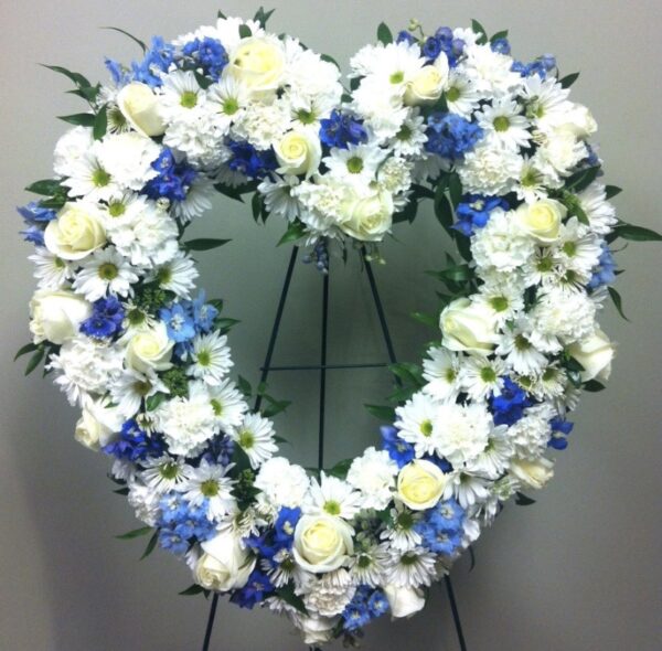 Blue and White Open Heart